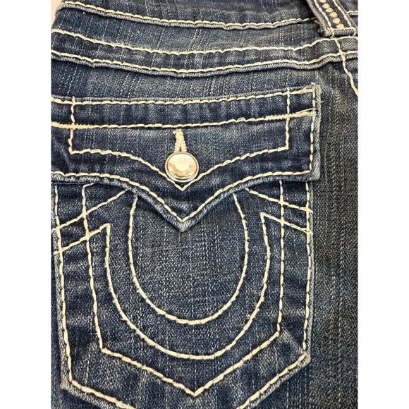 Y2K True Religion Rhinestone Big T Disco Joey Jeans – Size 26 – Flare Low Rise - Picture 7 of 15